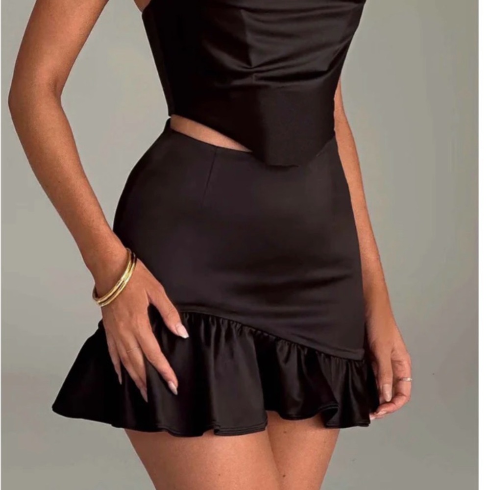 Black Satin skirt